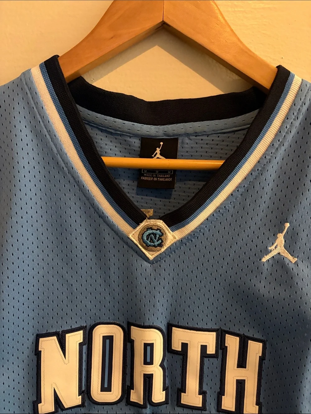 Jordan Light Blue and White North Carolina #23 Basketball Jersey